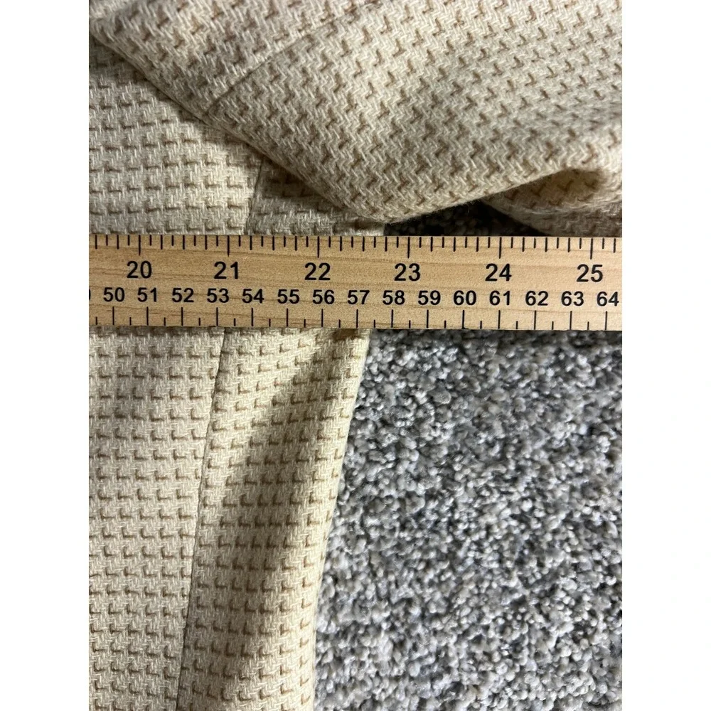 Bachrach Made in Italy Cashmere Wool Blazer Cream Waffle Weave Mens 42L